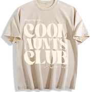 Cool Aunts Club vintage washed oversized T-shirt in Beige