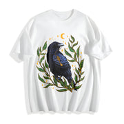 Winter a Crow Phase Cotton T-Shirt in White