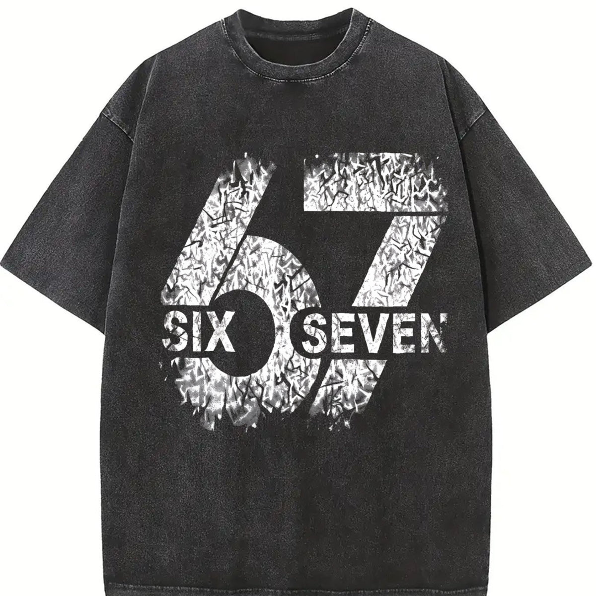 Six Seven 67 Vintage Washed T-Shirt in Black