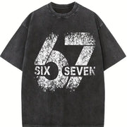 Six Seven 67 Vintage Washed T-Shirt in Black