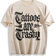 Tattoos Are Trashy Vintage Washed T-Shirt in Beige