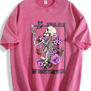 Dry Bones Come to Life Christian Vintage Washed T-Shirt in Red