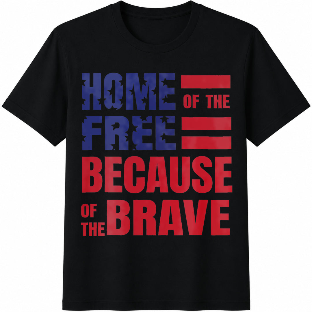 Patriotic 4th of July Cotton T-Shirt in Black