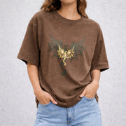 Dragon Fantasty vintage washed oversized T-shirt in Brown