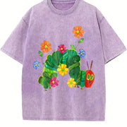 Eat the Rich the Very Hungry Caterpillar Vintage Washed T-Shirt in Purple
