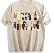 Animal Horse Herd 1pc Vintage Washed T-Shirt in Beige