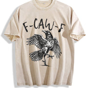 F-caw-F Cute For Woman vintage washed oversized T-shirt in Beige