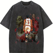 Thank You Derrick Rose Retirement Basketball Career vintage washed oversized T-shirt in Black