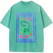 Later Gator Offensive Alligator vintage washed oversized T-shirt in Blue