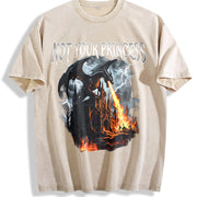 Copy of Not Your Princess Dragon 90s Vintage Washed T-Shirt in Beige