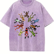 ZestLoop Dancing Frog Feast Vintage Washed T-Shirt in Purple