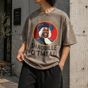 Shaquille O'tmeal Vintage Washed T-Shirt in Brown