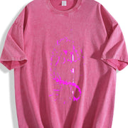 Mitsuri x Demon Slayer – Love Hashira Rage Mode in Heavy vintage washed oversized T-shirt in Red