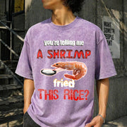 Shrimp Fried Rice Meme Vintage Washed T-Shirt in Purple