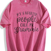 My Favorite People Call Me Grammie Vintage Washed T-Shirt in Red
