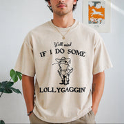 Lollygaggin Silly Vintage Washed T-Shirt in Beige