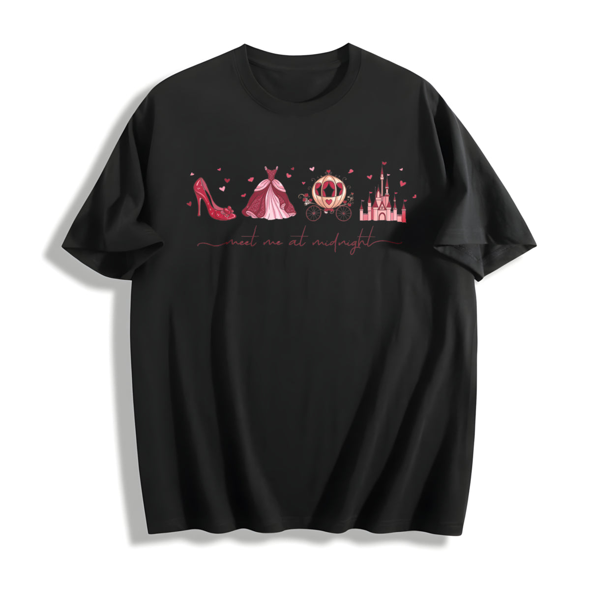 Fairytale Valentine Cotton T-Shirt in Black
