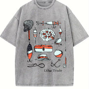 Fishing Lures Trade Vintage Washed T-Shirt in Gray