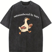 Outnumbered by Boys Vintage Washed T-Shirt in Black
