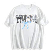 Mama Birthday for Mom Cotton T-Shirt in White