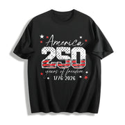USA 250th Anniversary Cotton T-Shirt in Black
