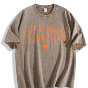 Sunkissed Embroidered Vintage Washed T-Shirt in Brown