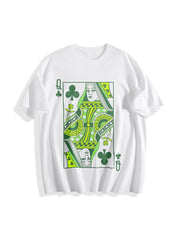 Queen of Clubs for St. Patrick's Day Cotton T-Shirt in White