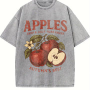 Apples Autumn's Best Vintage Washed T-Shirt in Gray
