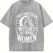 They Didn't Burn Witches Vintage Washed T-Shirt in Gray