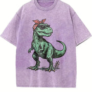 T-rex Bandana Sunglasses Vintage Washed T-Shirt in Purple
