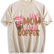 HANG IN THERE Vintage Washed T-Shirt in Beige