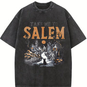 Take Me to Salem Vintage Washed T-Shirt in Black