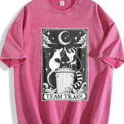 Team Trash Tarot Card Vintage Washed T-Shirt in Red