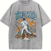 Heavy Batik Baseball Legend Vintage Washed T-Shirt in Gray