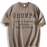 Grumpa Like Regular Grandpa Only Grumpier Grandfather Vintage Washed T-Shirt in Brown