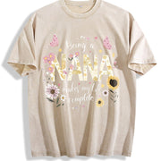 Bohemian Nana Floral Vintage Washed T-Shirt in Beige