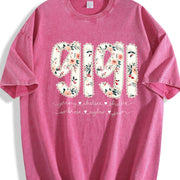 Personalized Gigi Custom Gigi with Kids Names Vintage Washed T-Shirt in Red