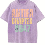 Antifa Chapter 8647 Bella Canvas V-neck Vintage Washed T-Shirt in Purple