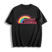 Retro Take a It's in a Book Cotton T-Shirt in Black