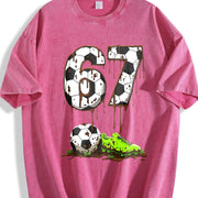 67 Soccer Vintage Washed T-Shirt in Red