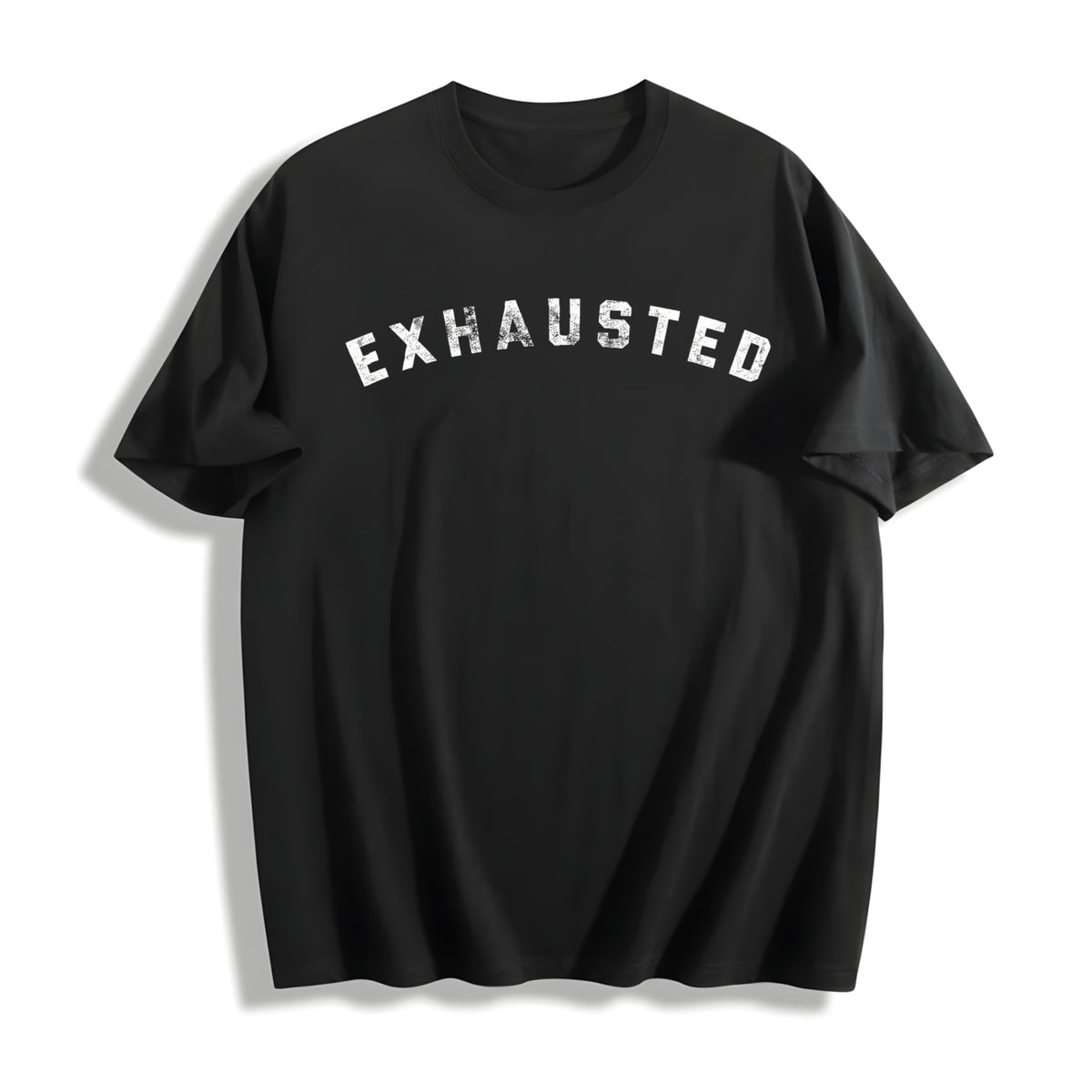 Exhausted Tired Worn Out Novelty Parenting Classic Cotton T-Shirt in Black