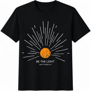 Be the Light Matthew 5:14 Cotton T-Shirt in Black