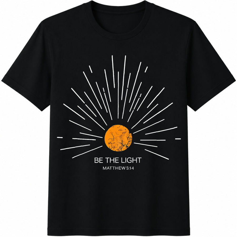 Be the Light Matthew 5:14 Cotton T-Shirt in Black