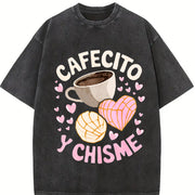 Latina Mexican Baked Concha Pastry Conchas Vintage Washed T-Shirt in Black