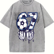 67 Soccer Goal Vintage Washed T-Shirt in Gray