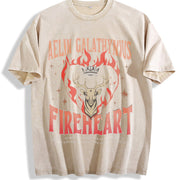 Throne of Glass Fan (2 Sides) Vintage Washed T-Shirt in Beige