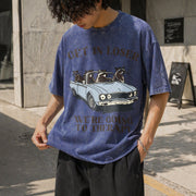 We're Going to Therapy Vintage Washed T-Shirt in Blue