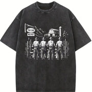 Western Cowboys ® Retro Wild West Vintage Washed T-Shirt in Black
