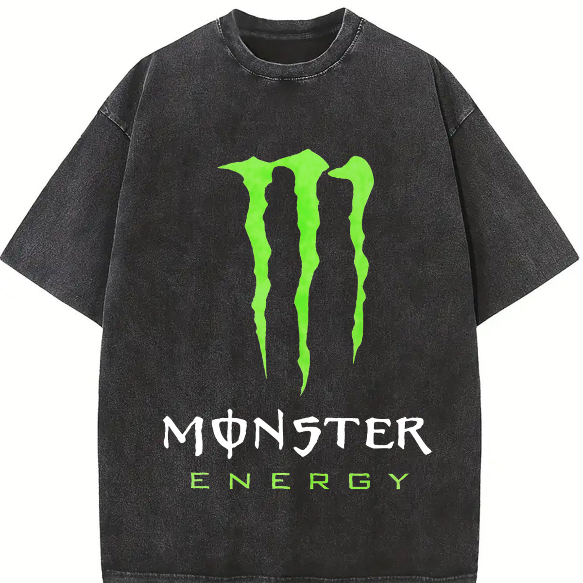 ZestLoop Monster Logo Vintage Washed T-Shirt in Black