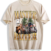 Master Baiter Retro Hunter Vintage Washed T-Shirt in Beige